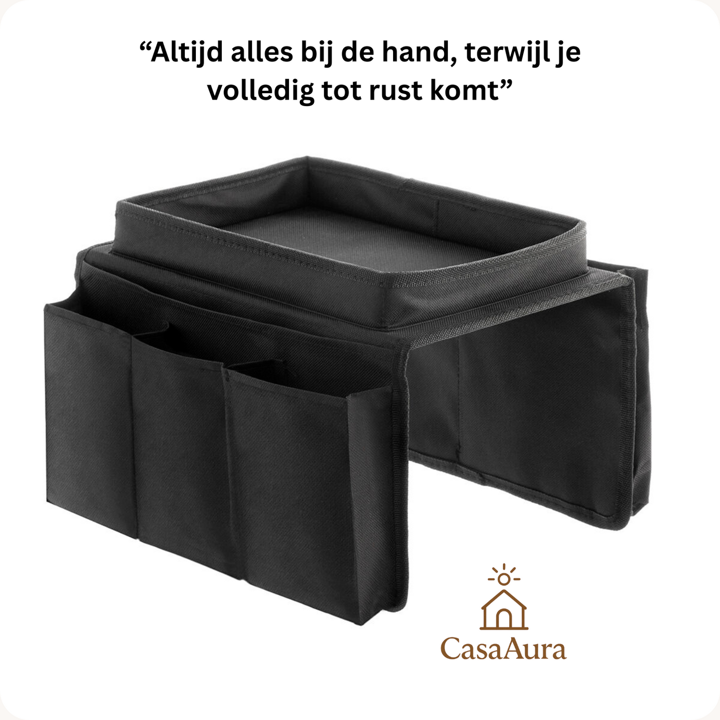 Casa Aura LoungeTray – Luxe Banktray & Sofa Organizer voor Drankjes, Snacks & Afstandsbedieningen