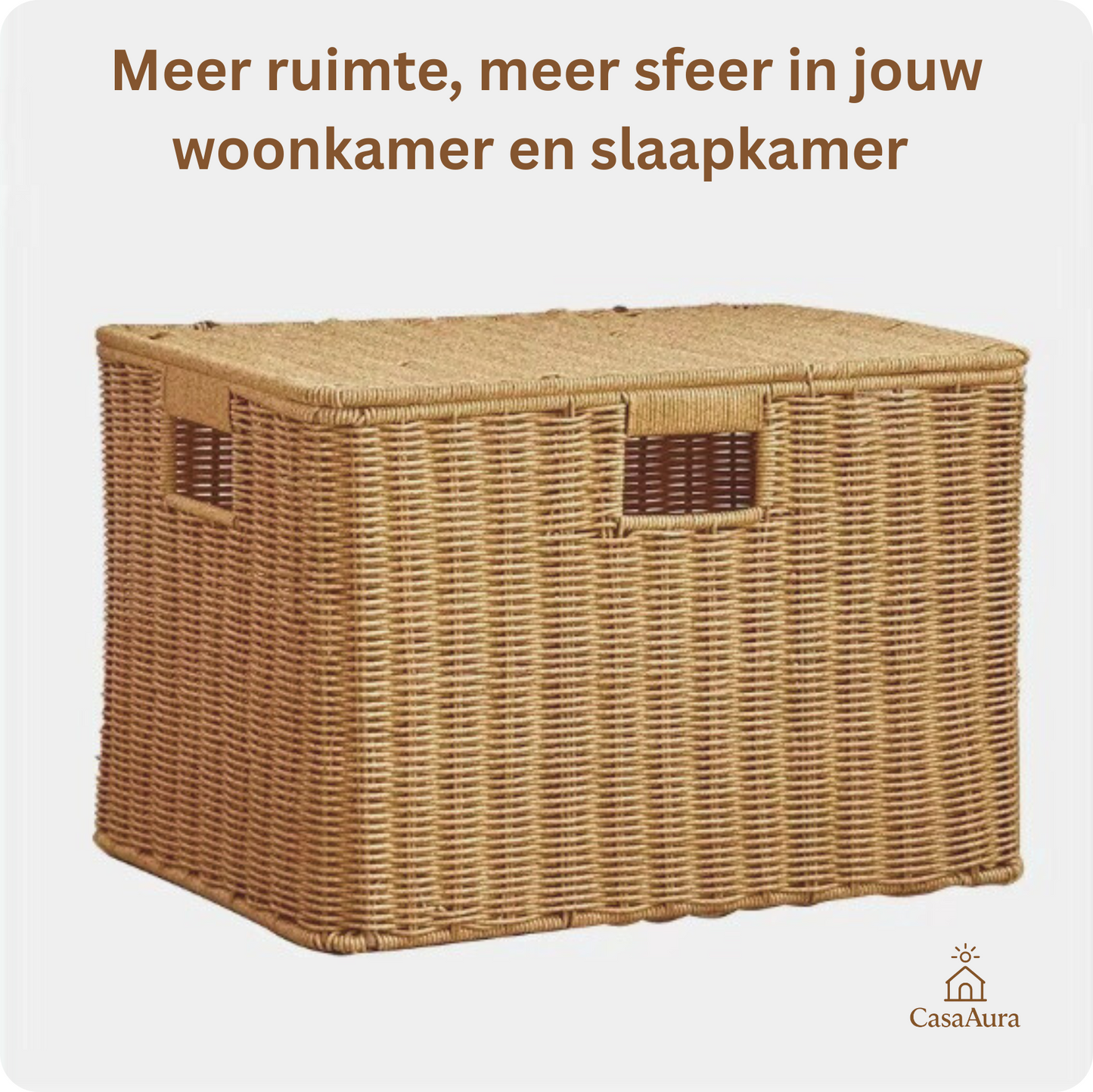 “Looméa Rotan Clamshell – Stijlvolle Opbergmand met Deksel”